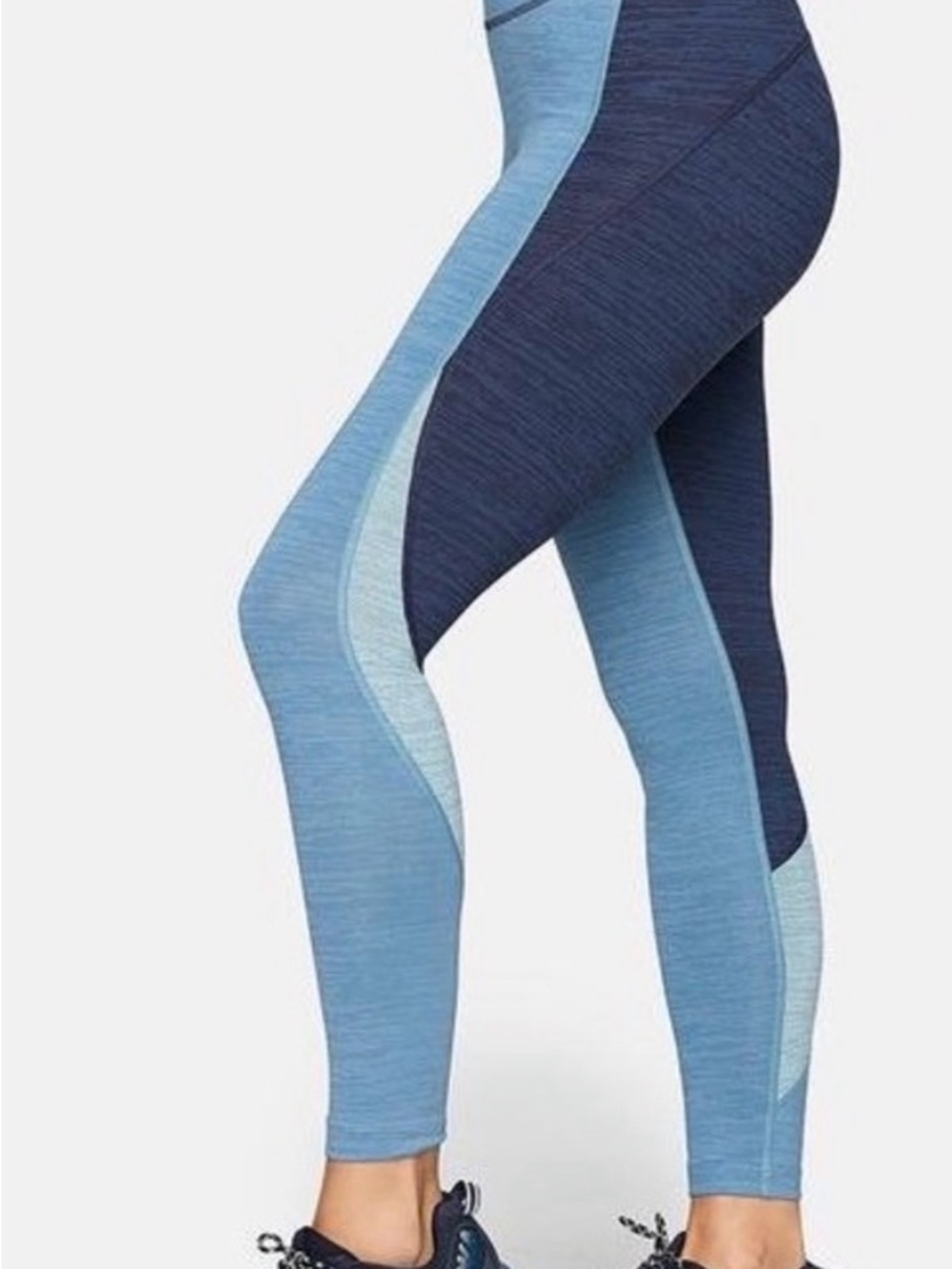 Outdoor Voices Blue Two-Tone Leggings
